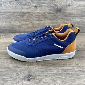 Evolv Rebel Mens 10.5 Blue Tan Canvas Approach Climbing Lifestyle Shoes Sneaker